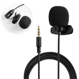 MC01A Portable External 3.5mm Hands-Free Mini Wired Collar Clip Lapel Lavalier Microphone for PC Laptop Lound Speaker