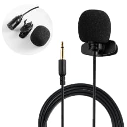 MC01A Portable External 3.5mm Hands-Free Mini Wired Collar Clip Lapel Lavalier Microphone for PC Laptop Lound Speaker