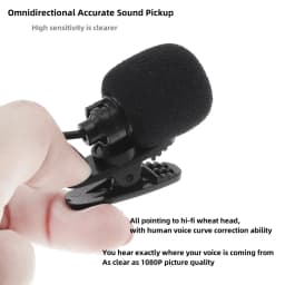 MC01A Portable External 3.5mm Hands-Free Mini Wired Collar Clip Lapel Lavalier Microphone for PC Laptop Lound Speaker