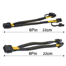 JULONGFENGBAO 1/2 PCS 6Pin 8Pin PCI Express to Dual PCIE 8 (6+2)Pin Power Cable Graphics Card PCI-E GPU Data Splitter