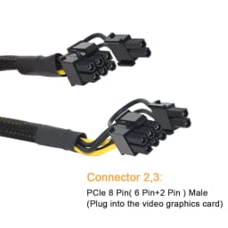 JULONGFENGBAO 1/2 PCS 6Pin 8Pin PCI Express to Dual PCIE 8 (6+2)Pin Power Cable Graphics Card PCI-E GPU Data Splitter