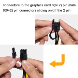 JULONGFENGBAO 1/2 PCS 6Pin 8Pin PCI Express to Dual PCIE 8 (6+2)Pin Power Cable Graphics Card PCI-E GPU Data Splitter