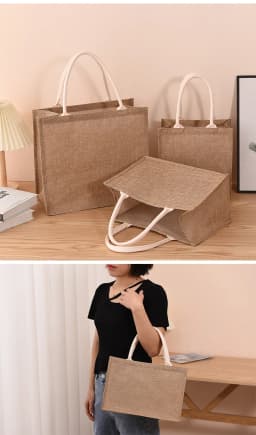 Linen bag Hand-painted cotton sacks Jute portable imitation sacks Linen bags Shopping bags Laminated bags