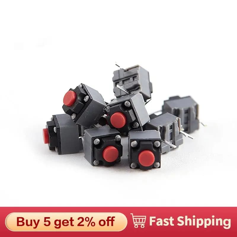 10/20Pcs Silent Micro Switch Mute Button 2Pin Tactile Push Switch for Wireless Wired Mouse Repair Replacement Parts