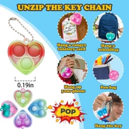 12/24/48Pcs Mini Pop Fidget Toy Pack Kit Keychain Stress Relief Toys Party Favors Office Desk Toy for Kids Adults Brinquedos