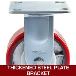 SucceBuy 4 Pack 6"x2" Heavy Duty Iron Core Polyurethane 2 Rigid and 2 Swivel Casters With Side Brake 1000LBS Capacity Per Wheel