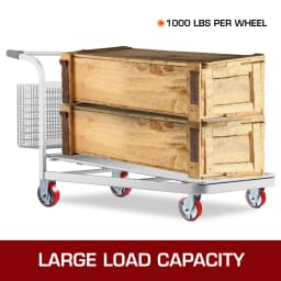 SucceBuy 4 Pack 6"x2" Heavy Duty Iron Core Polyurethane 2 Rigid and 2 Swivel Casters With Side Brake 1000LBS Capacity Per Wheel