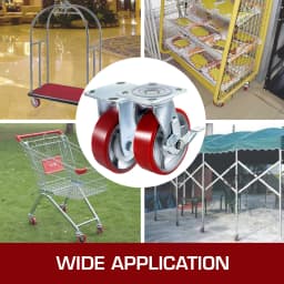 SucceBuy 4 Pack 6"x2" Heavy Duty Iron Core Polyurethane 2 Rigid and 2 Swivel Casters With Side Brake 1000LBS Capacity Per Wheel