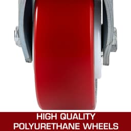 SucceBuy 4 Pack 6"x2" Heavy Duty Iron Core Polyurethane 2 Rigid and 2 Swivel Casters With Side Brake 1000LBS Capacity Per Wheel