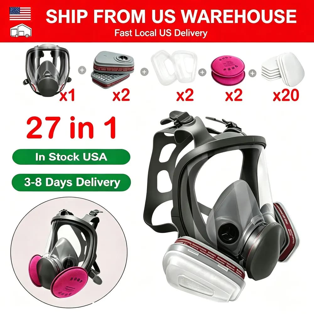 6800 Gas Mask Full Face Large Size Respirator Reusable Full Face Respirator Gas Paint Sprayer Chemical Wood Working Dust