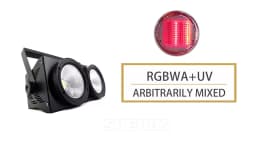 SHEHDS High Power 2 eyes 200W Cool Warm/ RGBWA+UV 6in1 LED COB Blinder For Stage Theater Uplight Decorative Effect Light