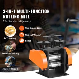 SucceBuy 45/57/75/76 mm Jewelry Rolling Mill Machine 3in1 Multi-function Rolling Mill for Metal Jewelry Making Sheet Square Wire