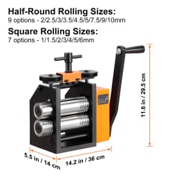 SucceBuy 45/57/75/76 mm Jewelry Rolling Mill Machine 3in1 Multi-function Rolling Mill for Metal Jewelry Making Sheet Square Wire