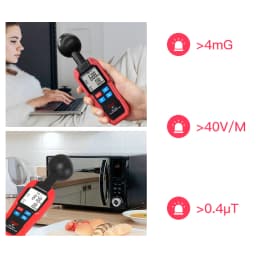 BSIDE. EMF Meter Professional Electromagnetic Field Radiation Detector Handheld Radiator Electric Magnetic Dosimeter Geiger Test