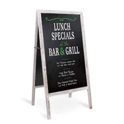 Magnetic Sandwich Writing Board A-Frame Drawing Painting Board Menu Display Sidewalk Wooden Chalkboard Free Standing