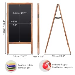 Magnetic Sandwich Writing Board A-Frame Drawing Painting Board Menu Display Sidewalk Wooden Chalkboard Free Standing