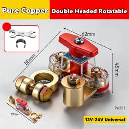 Motor Battery Cut Off Switch 12V/24V ﻿Disconnect Automatic Circuit Breaker Anti-Power Off Leakage Protector Universal Auto Parts