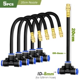 Garden 5/8mm PE Hose Sprayer Kit W/60W Self-priming Pump 20cm Universal Brass Nozzle Misting Watering System for Gazebo Plants