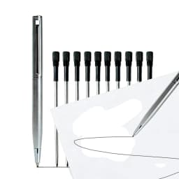 Mini Stainless Steel Metal Ballpoint Pen with 10 Replacement Refills Set, Portable Pocket Ballpen Compact Short Pen for Wallet