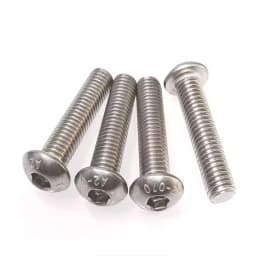 10pcs UNC 10#-24 1/4-20 US Coarse Thread 304 A2-70 Stainless Steel Allen Hex Hexagon Socket Button Head Round Screw Bolt ISO7380