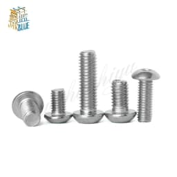 10pcs UNC 10#-24 1/4-20 US Coarse Thread 304 A2-70 Stainless Steel Allen Hex Hexagon Socket Button Head Round Screw Bolt ISO7380