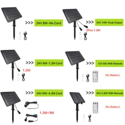12V 24V Solar Battery Box Kit With 1.2M 3M 4.2M Wire 1.3W 2.8W 6W 13W 8 Lighting Mode Solar Panel for LED String Light COB Strip