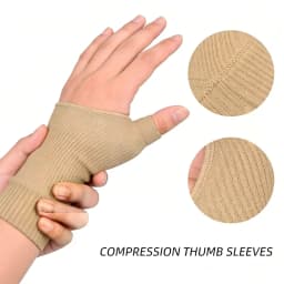 1 Pair Breathable Thumb-Wrist Compression Gloves with Gel Padded Wrist Support for Arthritis & Thumb Injury Pain Relief