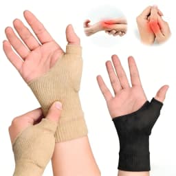 1 Pair Breathable Thumb-Wrist Compression Gloves with Gel Padded Wrist Support for Arthritis & Thumb Injury Pain Relief