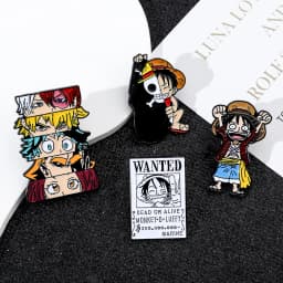 Popular Anime Brooches Luffy Zoro Ace Sunny Go Backpack Matching Apparel Pins Jewelry Brooch Gift