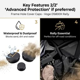 For VOGE DS800X DSX800 RALLY DSX 800 Motorcycle Frame Hole Protection Cap Cover Bumper Trim Cover