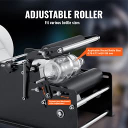 SucceBuy Manual Round Bottle Labeling Machine 15-20pcs/min Adjustable Labeler for Bottles Dia 0.78-4.72 in (with Pressing Bar)