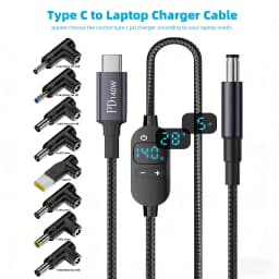 USB C to DC Power Boost Cable 140W Type C to 5V 9V 12V 15V 20V 28V Adjustable Voltage Adapter Connector Cord for Laptop Router