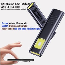 Rechargeable Mini LED Keychain Flashlight 500LM Portable Magnetic Pocket Torch Light for Work, Camping, Emergency, Car Use