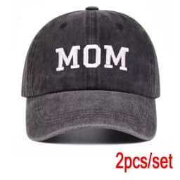 Unisex DAD MOM Letter Embroidery Wash Baseball Caps Spring and Autumn Outdoor Adjustable Casual Hats Sunscreen Hat