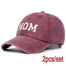 Unisex DAD MOM Letter Embroidery Wash Baseball Caps Spring and Autumn Outdoor Adjustable Casual Hats Sunscreen Hat
