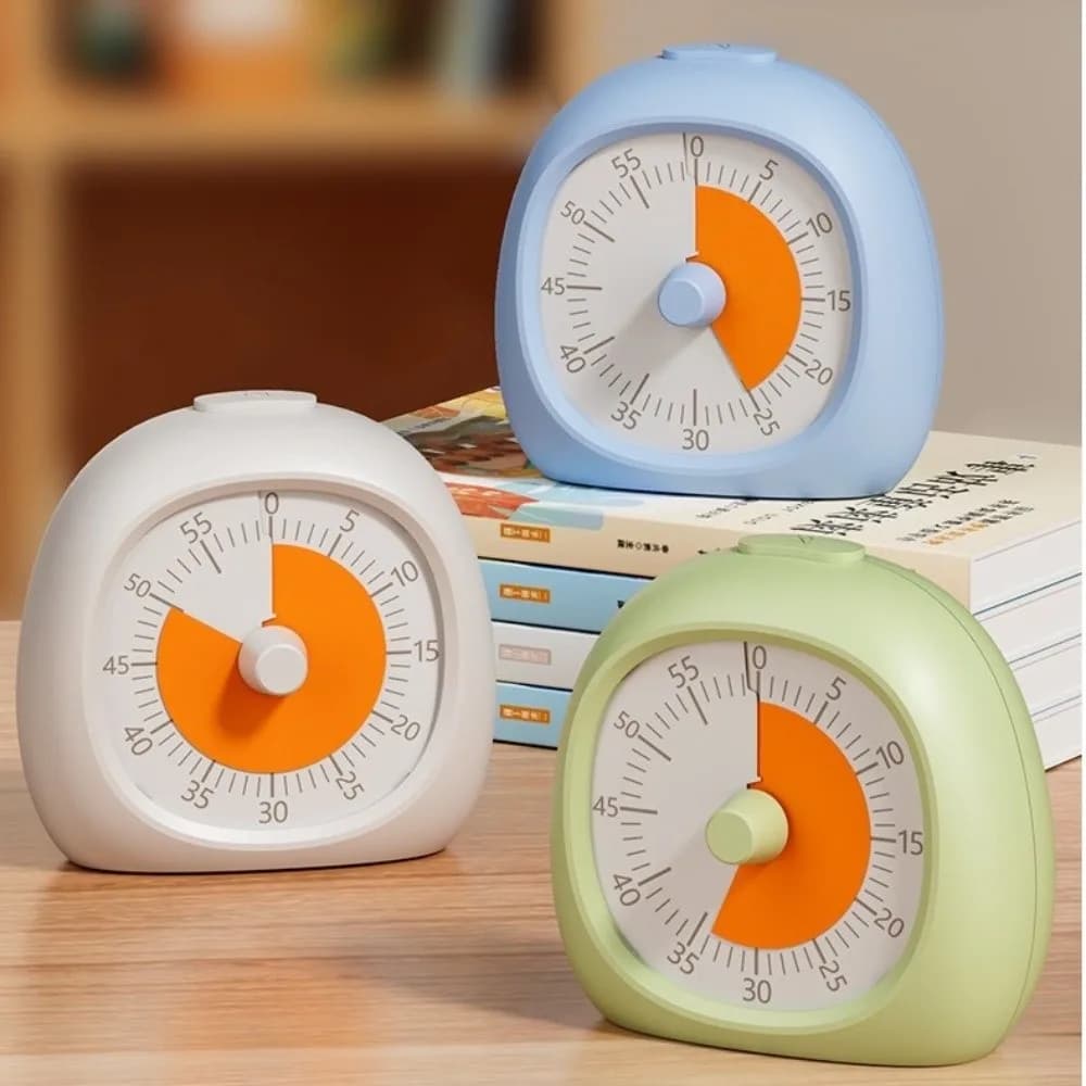 Portable Plastic Visual Timer 60 Minute Silent Countdown Timer Focus Aid Study Timer Kids Study