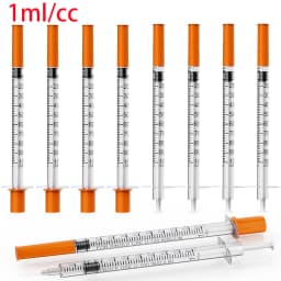 100/20pcs 1ml Plastic Syringe, Suitable for Veterinary Use and Dispensing Industrial Adhesives
