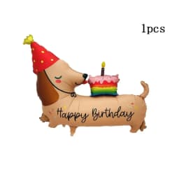 Cartoon Birthday Sausage Dog Aluminum Film Balloon Dog Theme Party Balloon Decoration Birthday Party Decoration Supplies