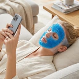Ice Mask, Gel Bead Ice Bag Facial Mask, Facial Fatigue Relief, Cold and Hot Mask, Facial Mask Companion