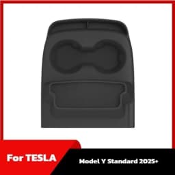 For Tesla Model Y Standard 2025+ Upgrade Silicone Central Control Water Cup Holder Tray Storage Box Car Interior Accessories