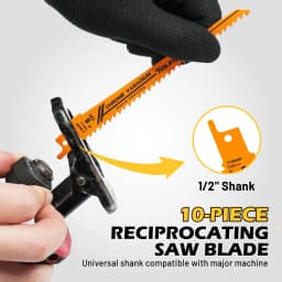 TOLESA 10PCS Reciprocating Saw Blades for Wood Pruning PVC Cutting Demolition Bi-Metal Reciprocating Saw Blade for Metal Cutting