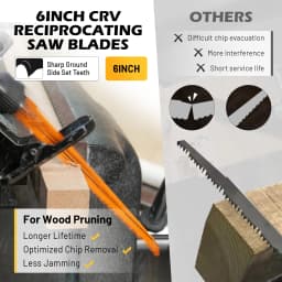 TOLESA 10PCS Reciprocating Saw Blades for Wood Pruning PVC Cutting Demolition Bi-Metal Reciprocating Saw Blade for Metal Cutting