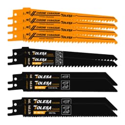 TOLESA 10PCS Reciprocating Saw Blades for Wood Pruning PVC Cutting Demolition Bi-Metal Reciprocating Saw Blade for Metal Cutting