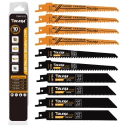 TOLESA 10PCS Reciprocating Saw Blades for Wood Pruning PVC Cutting Demolition Bi-Metal Reciprocating Saw Blade for Metal Cutting
