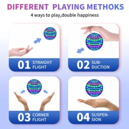 Pro Magic Gesture Control Hover Ball Flying Spinner, 360° Rotating Colorful LED Lights, Durable Outdoor Toy for Adults and Teens