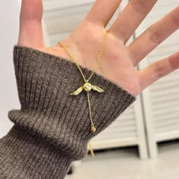 New Harry Golden Snitch Necklace Fashion Gold Alloy Angel Wings Pendant Suitable for Women and Girls Jewelry Gifts