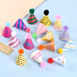 15Pcs/set Mini Birthday Hat Cake Toppers for Wedding Birthday Party Dessert Cake Decoration Baby Shower Cupcake Topper Christmas