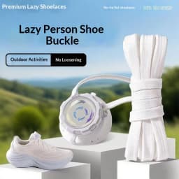 New 1 Pair Automatic Flat Shoe Laces Casual Shoes Sneakers No Tie Shoelaces Black White Swivel Buckle Shoelace for Adults Kids