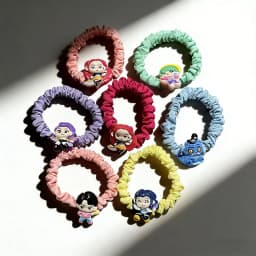 Hot Sell Cartoon Demon Theme Hair Ties, Cute Hair Ropes Set for Women Girls, High Elastic Ponytail Holder Hair Accessories Gift