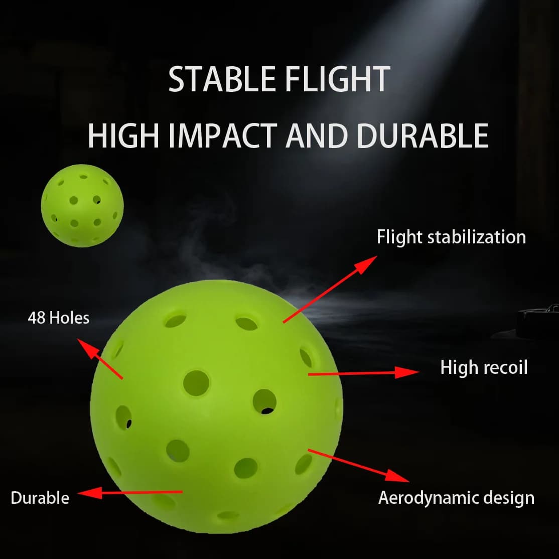 Professional Rotomolded One-Piece Pickleball 48 Holes Durable Outdoor Competition Training Ball for Sports Games